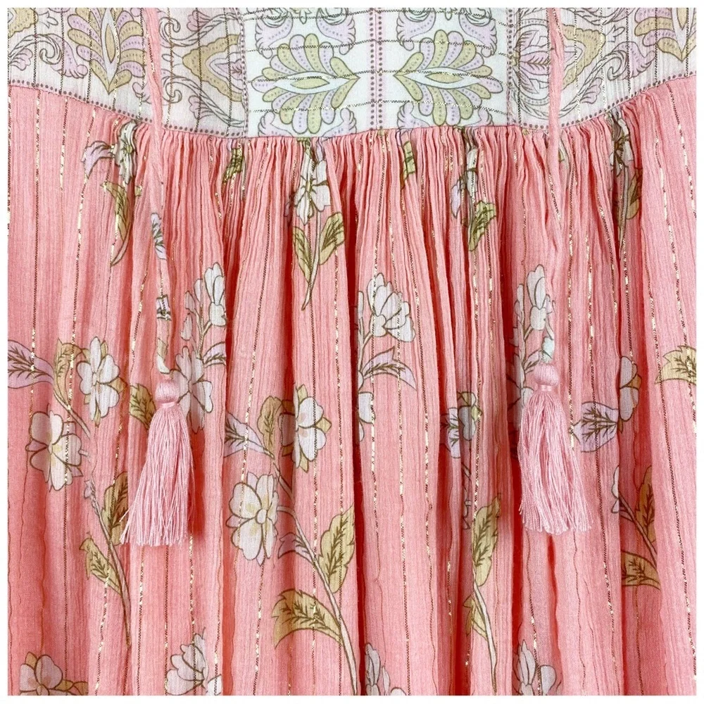 Spell And The Gypsy Collective Hendrix Boho Midi‎ Dress in Dusty Pink Size Small - Picture 11 of 15